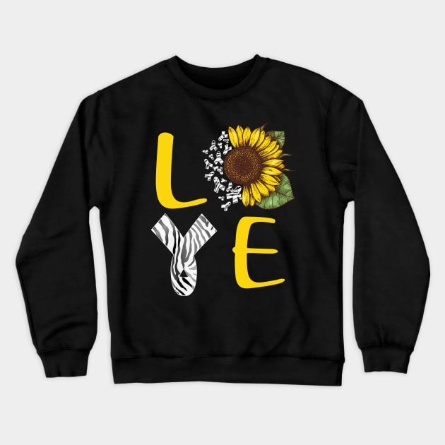 love carcinoid cancer sunflower Crewneck Sweatshirt by TeesCircle